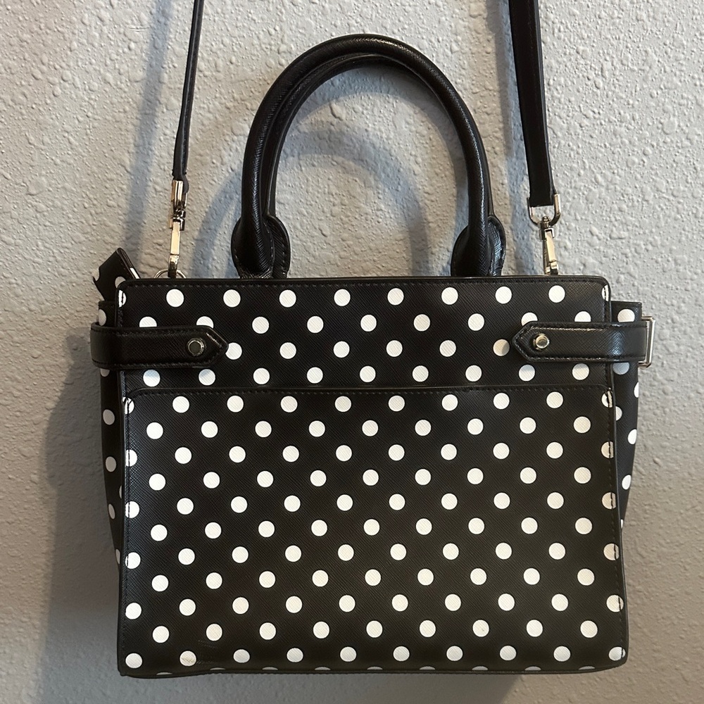 Kate Spade Black and White Polka Dot Satchel - Picture 5 of 11